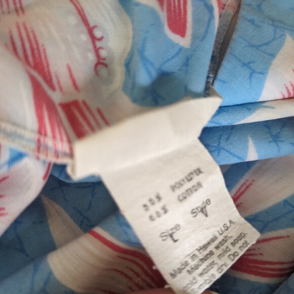 Vintage Hawaiian Dress Size Large Sleeveless Made In Hawaii All Over Print - Picture 8 of 11